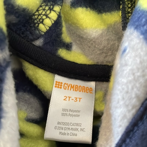 Gymboree Boy’s outfit  Gray & Green Fleece Hoodie With 🦕🦖 Dinosaurs print - Picture 5 of 6